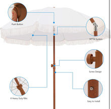 Load image into Gallery viewer, Kbrellaoutlets Patio Umbrella with UPF 50+ Protection, 8 Ribs, Push Button Tilt - Versatile Outdoor Shade for Garden, Courtyard, and Beach

