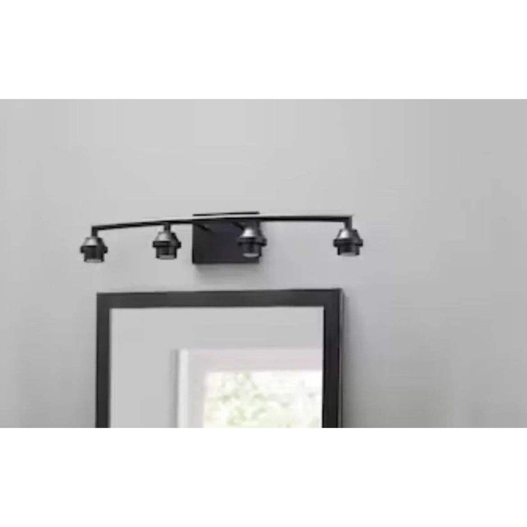 Style Selections 26.75-in 4-Light Black Transitional Vanity Light