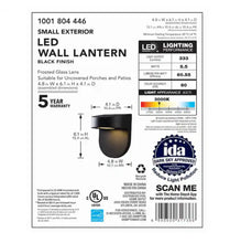 Cargar imagen en el visor de la galería, Hampton Bay 6.1 in. Black LED Outdoor Wall Lantern Sconce with Frosted Glass
