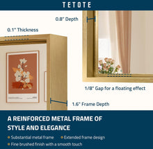 Load image into Gallery viewer, TETOTE Brushed Gold Bathroom Mirror 24 x 36 Inch Rectangle Gold Metal Framed Bathroom Vanity Mirror, Modern Farmhouse Rectangular Brass Frame Large Wa
