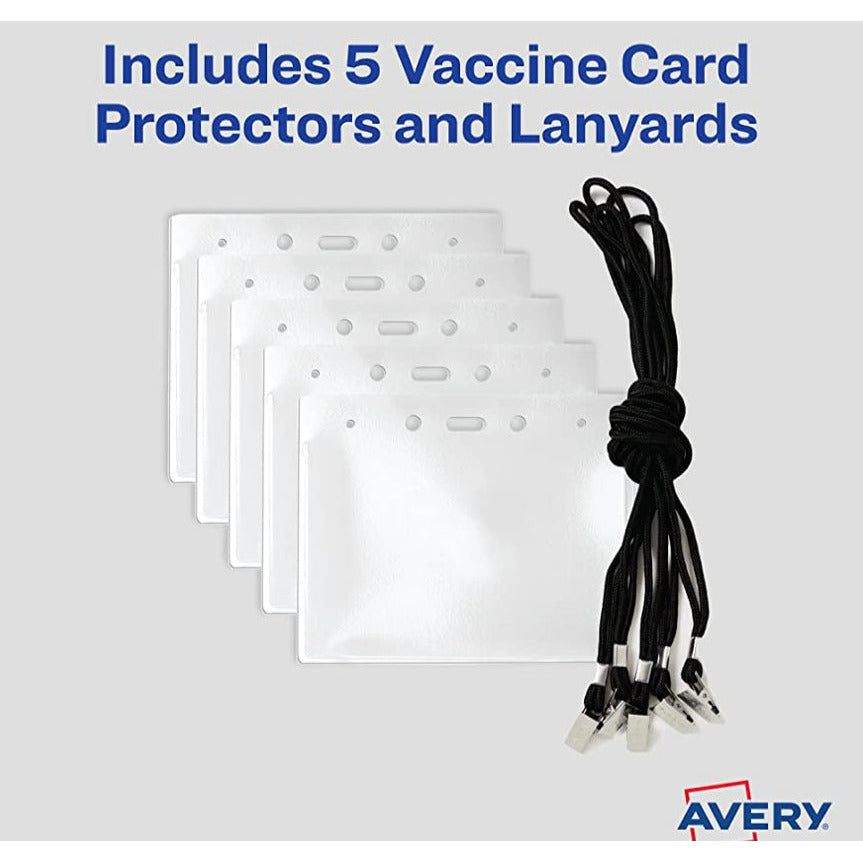 Avery CDC Vaccine Card Holders and Lanyards, 4