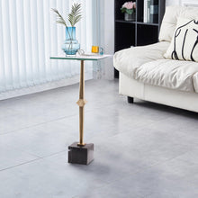 Load image into Gallery viewer, 11&quot; Square Side Table with Marble Base
