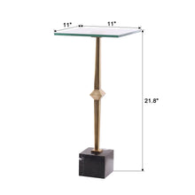 Load image into Gallery viewer, 11&quot; Square Side Table with Marble Base
