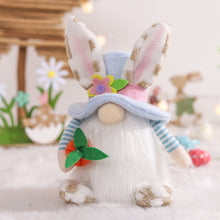 Load image into Gallery viewer, Easter Bunny Ears Plush Gnomes, Light Blue and Pink
