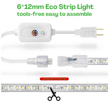 Load image into Gallery viewer, 110V Dimmable CCT Tunable White LED Strip Light - Eco Strip - 2800K-6000K - 203 Lumens - Indoor/Outdoor
