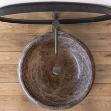 Load image into Gallery viewer, Emperador Brown Natural Stone Marble Drop-in or Above Vanity Bathroom Vessel Sink
