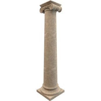 Emperador Light Marble Ionic Greek Hand-carved Column (W)20