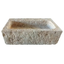 Load image into Gallery viewer, Ephesus Light Travertine Rustic Old-world Look Wall-mount Outdoor Sink (W)18&quot; (L)28&quot; (H)8&quot;
