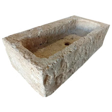 Load image into Gallery viewer, Ephesus Light Travertine Rustic Old-world Look Wall-mount Outdoor Sink (W)18&quot; (L)28&quot; (H)8&quot;
