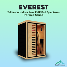 Load image into Gallery viewer, Peak Saunas Everest 2-Person Full Spectrum Infrared Sauna with XL Medical-Grade Red Light Therapy &amp; Smart WiFi App Control
