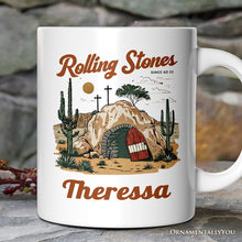 Carregar imagem no visualizador da galeria, Rolling Stones Christian Personalized Mug, He is Risen Easter Gift with Custom Name

