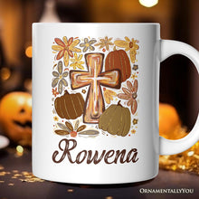 Cargar imagen en el visor de la galería, Fall Blessings Personalized Mug, Autumn Christian Faith Gift with Custom Name

