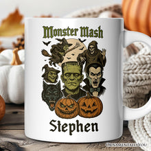 Carregar imagem no visualizador da galeria, Monster Mash Classic Personalized Mug, Halloween Spooky Monsters Gift with Custom Name
