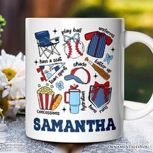 Carregar imagem no visualizador da galeria, Retro Game Day Baseball Personalized Mug, Sports Lover Gift with Custom Name
