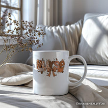 Carregar imagem no visualizador da galeria, Nurse Coquette Autumn Personalized Mug, Cozy Fall Pumpkins Gift with Custom Name
