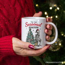 Load image into Gallery viewer, Tis the Seasonal Depression Personalized Mug, Dark Humor Christmas Gift with Custom Name
