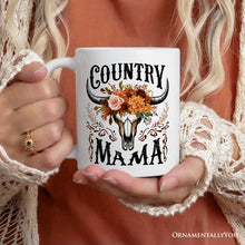 Load image into Gallery viewer, Country Mama Floral Vintage Mug, Western Buffalo Skull Gift for Moms
