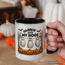 Carregar imagem no visualizador da galeria, Hanging with My Boos Ghost Personalized Mug, Funny Halloween Spooky Season Gift with Custom Name
