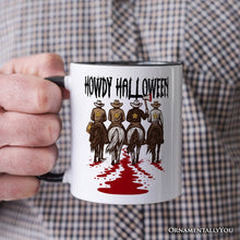 Carregar imagem no visualizador da galeria, Howdy Halloween Cowboy Men Personalized Mug, Sheriff Western Riders Spooky Gift with Custom Name
