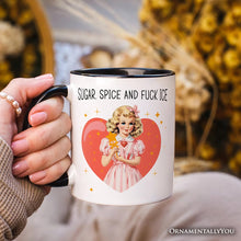 Load image into Gallery viewer, Sugar Spice and Fuck Ice Retro Protest Personalized Mug, Vintage Social Justice Gift with Custom Name
