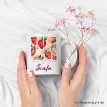 Carregar imagem no visualizador da galeria, Taste and See That The Lord is Good Personalized Mug, Christian Faith  Strawberry Gift with Custom Name
