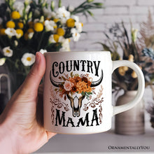 Load image into Gallery viewer, Country Mama Floral Vintage Mug, Western Buffalo Skull Gift for Moms
