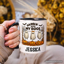 Carregar imagem no visualizador da galeria, Hanging with My Boos Ghost Personalized Mug, Funny Halloween Spooky Season Gift with Custom Name
