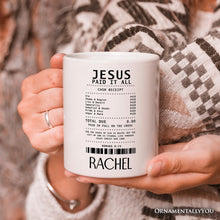 Carregar imagem no visualizador da galeria, Jesus Paid It All Cash Receipt Personalized Mug, Christian Gift with Custom Name
