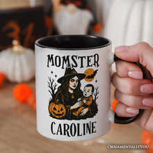 Carregar imagem no visualizador da galeria, Momster Personalized Mug for Spooky Season, Witchy Halloween Gift with Custom Name for Moms
