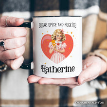 Load image into Gallery viewer, Sugar Spice and Fuck Ice Retro Protest Personalized Mug, Vintage Social Justice Gift with Custom Name
