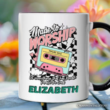 Carregar imagem no visualizador da galeria, Made to Worship Christian Retro Personalized Mug, Psalm 150:6 Bible Verse Gift with Custom Name
