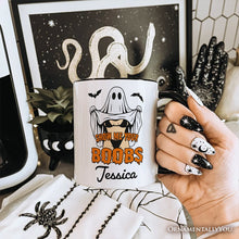 Load image into Gallery viewer, Show Me Your Boobs Halloween Personalized Mug, Funny Naughty Pun Ghost Gift with Custom Name
