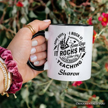 Carregar imagem no visualizador da galeria, Some Days I Rock It Some Days It Rocks Me Personalized Mug, Funny Teacher Gift with Custom Name
