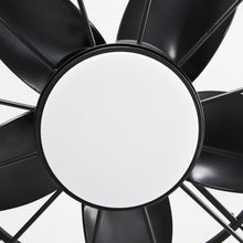 Load image into Gallery viewer, 20 Inch Vistula Outdoor DC Motor Black Industrial Hanging Buckle Downrod Ceiling Fan with Light
