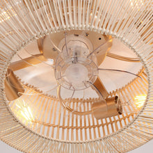 Cargar imagen en el visor de la galería, 20 Inch Flora DC Motor Farmhouse Flush Mount Ceiling Fan with Light
