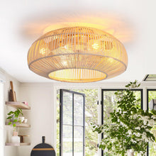 Cargar imagen en el visor de la galería, 20 Inch Flora DC Motor Farmhouse Flush Mount Ceiling Fan with Light

