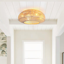 Cargar imagen en el visor de la galería, 20 Inch Flora DC Motor Farmhouse Flush Mount Ceiling Fan with Light
