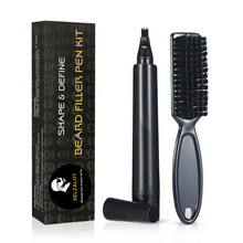 Load image into Gallery viewer, Beard Filler Pen kit Black Beard Pen with Brush Waterproof and Sweat Proof Barber Styling Pencil Long Lasting Marker Filler for Men Beard Grooming Kit Barber Accessories Beard Products
