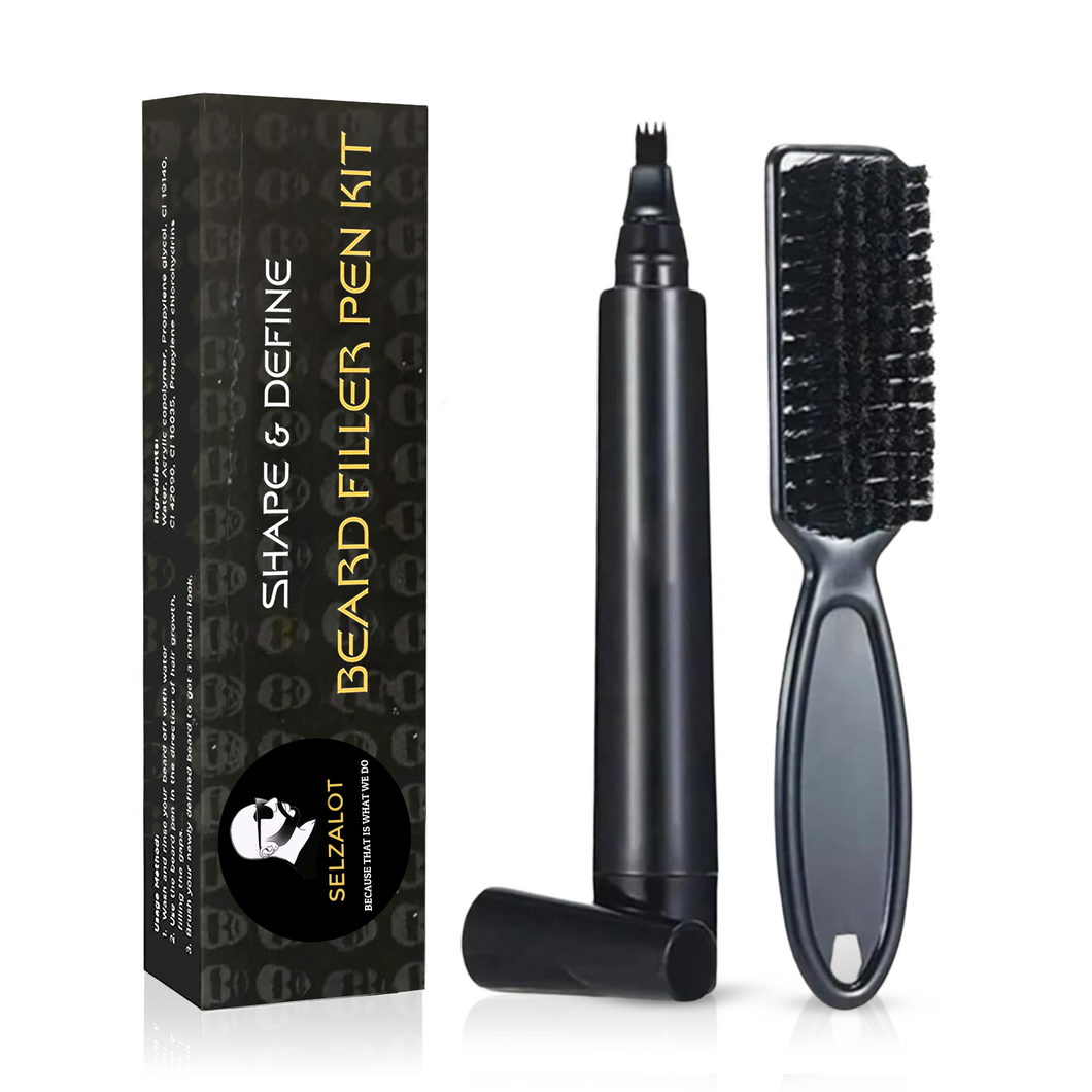 Beard Filler Pen kit Black Beard Pen with Brush Waterproof and Sweat Proof Barber Styling Pencil Long Lasting Marker Filler for Men Beard Grooming Kit Barber Accessories Beard Products