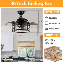 Load image into Gallery viewer, 36&quot; 3 Blades Modern Ceiling Fan with Lighting and Remote Control
