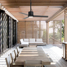 Carregar imagem no visualizador da galeria, 42 Inch Rhine Indoor/Wet Outdoor IP65 Black Anywhere Waterproof Ceiling Fan with LED Light and Convenient Hanging Hook

