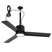 Load image into Gallery viewer, 42 Inch Rhine Indoor/Wet Outdoor IP65 Black Anywhere Waterproof Ceiling Fan with LED Light and Convenient Hanging Hook
