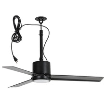 Carregar imagem no visualizador da galeria, 42 Inch Rhine Indoor/Wet Outdoor IP65 Black Anywhere Waterproof Ceiling Fan with LED Light and Convenient Hanging Hook
