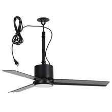 Load image into Gallery viewer, 42 Inch Rhine Indoor/Wet Outdoor IP65 Black Anywhere Waterproof Ceiling Fan with LED Light and Convenient Hanging Hook
