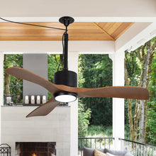 Load image into Gallery viewer, 42 Inch Patio Guard IP65 Outdoor DC Motor Black Modern Hanging Buckle Downrod Ceiling Fan with Light
