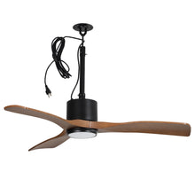 Load image into Gallery viewer, 42 Inch Patio Guard IP65 Outdoor DC Motor Black Modern Hanging Buckle Downrod Ceiling Fan with Light
