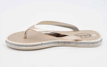Carregar imagem no visualizador da galeria, Atalina Sandals Womens Rose Gold Silver Glitter Thong Flip Flop Flat Heel

