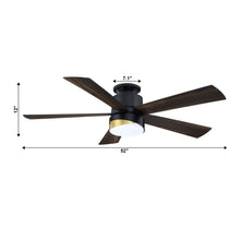 Cargar imagen en el visor de la galería, 52&quot; Flush Mount Smart Fan with LED Light
