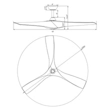 Cargar imagen en el visor de la galería, 52&quot; Wesley Industrial DC Motor Downrod Mount Reversible Ceiling Fan with Remote Control
