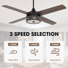 Carregar imagem no visualizador da galeria, 52&quot; Cason Modern Downrod Mount Reversible Ceiling Fan with Lighting and Remote Control
